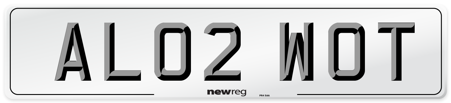 AL02 WOT Number Plate from New Reg